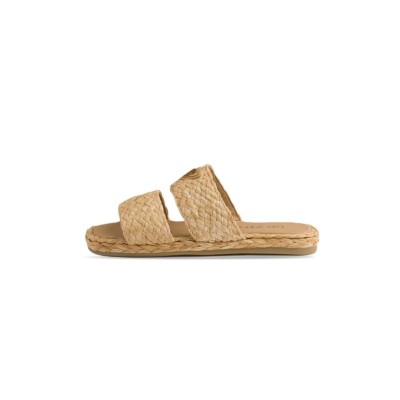 PRADA CROCHET SLIDES IN A NATURAL RAFFIA MATERIA 1XX749